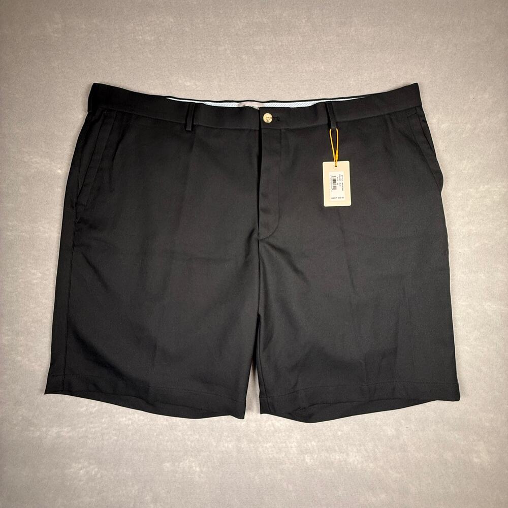 NWT Peter Millar black shorts - ME0EB82 golf casual flat front size 44